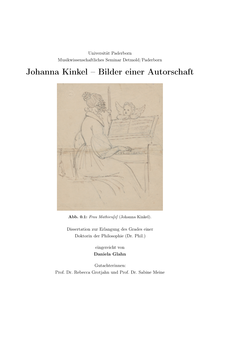 Johanna Kinkel – Bilder Einer Autorschaft