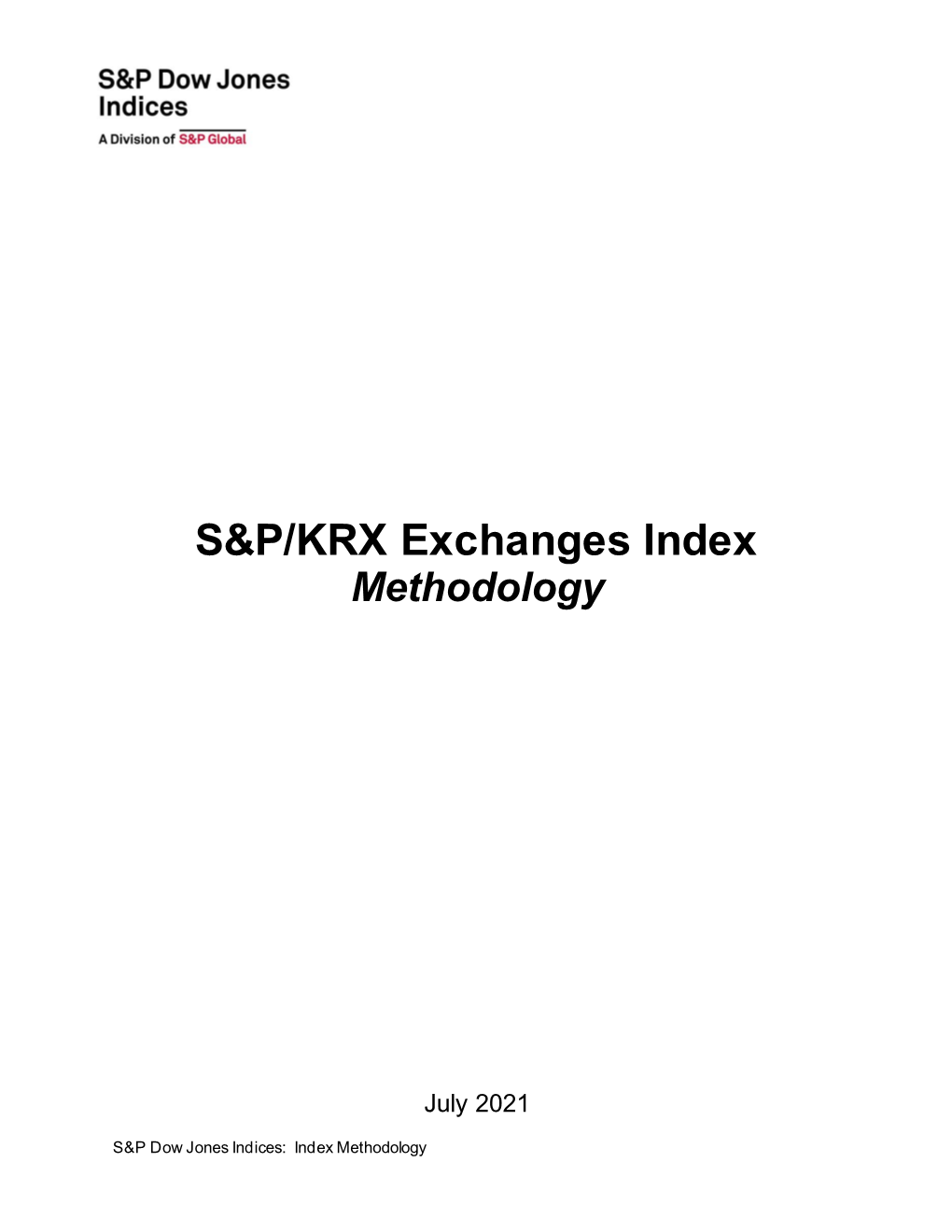 S&P/KRX Exchanges Index Methodology