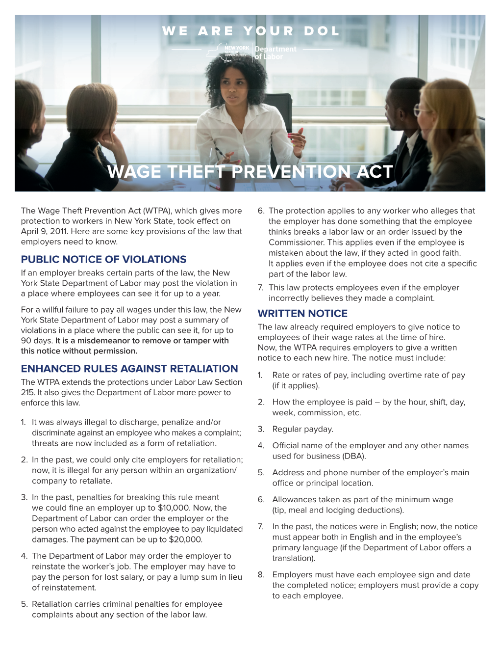 Wage Theft Prevention Act