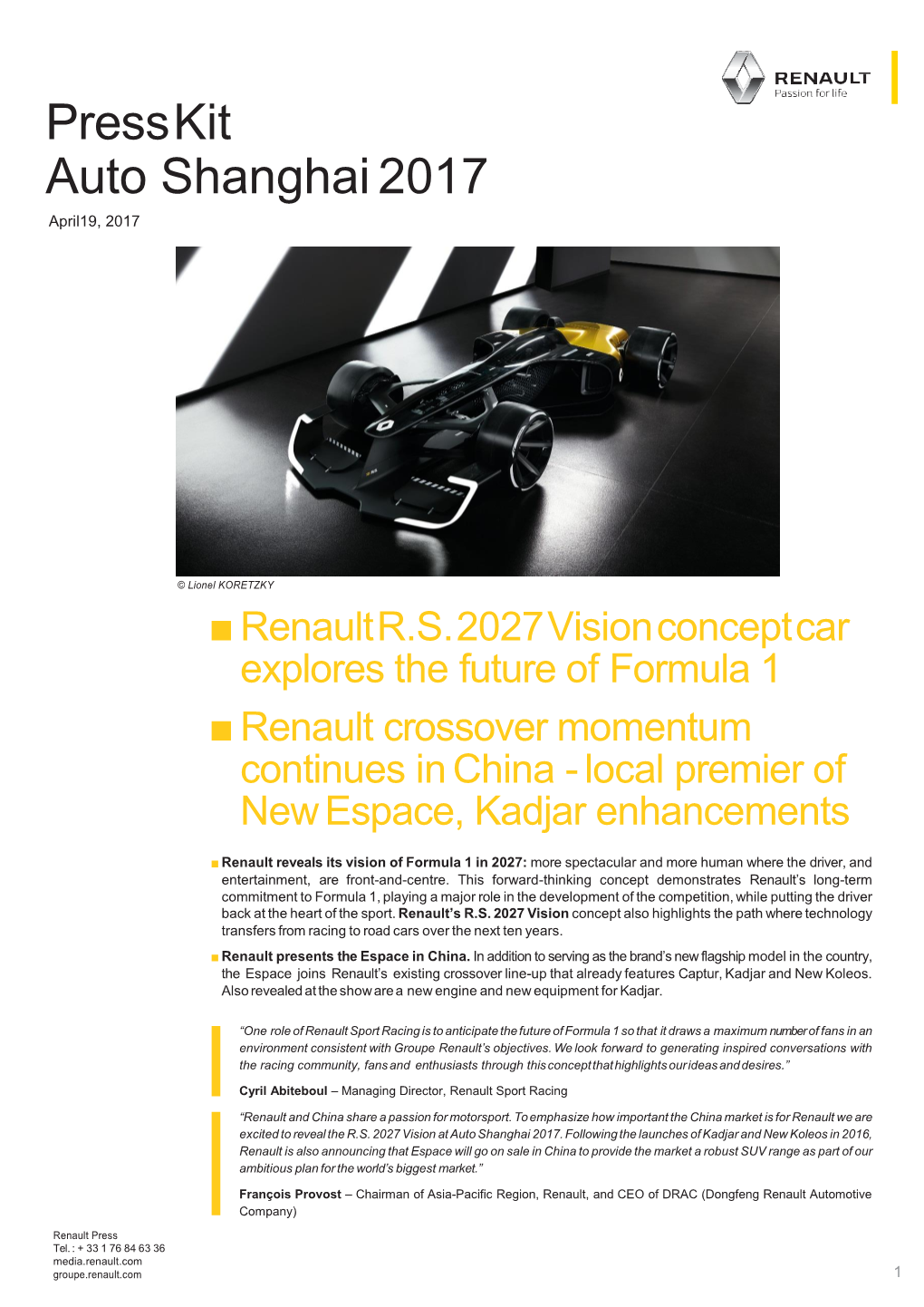 Press Kit Auto Shanghai 2017 April19, 2017