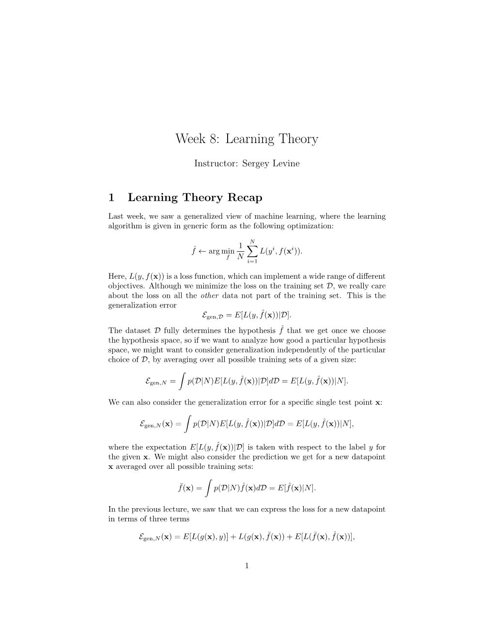 Learning Theory