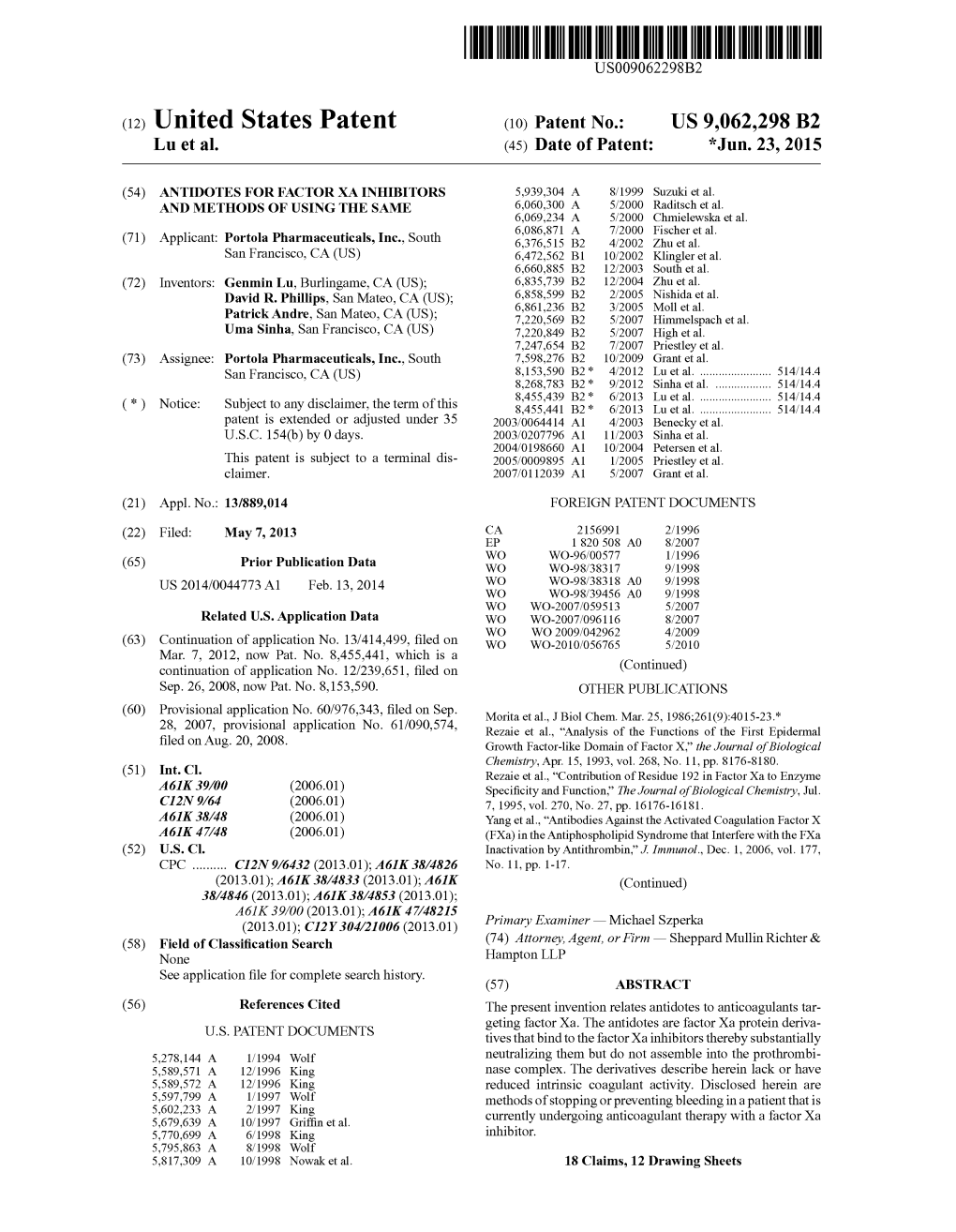 (10) Patent No.: US 9062298 B2