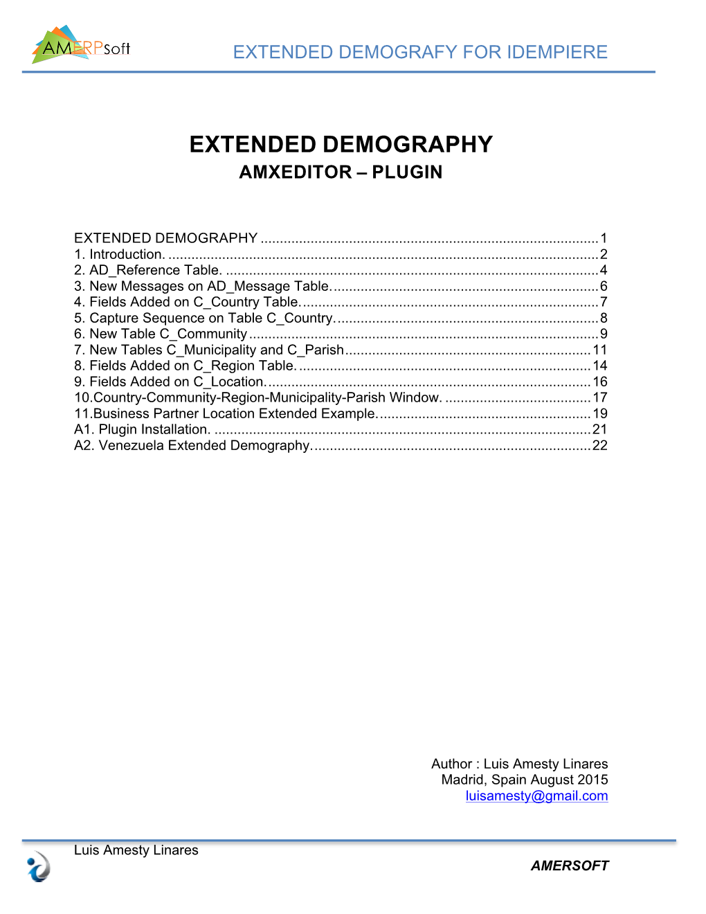 Extended Demografy for Idempiere