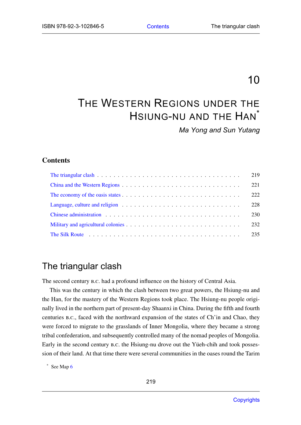 10 the Western Regions Under the Hsiung-Nu and The