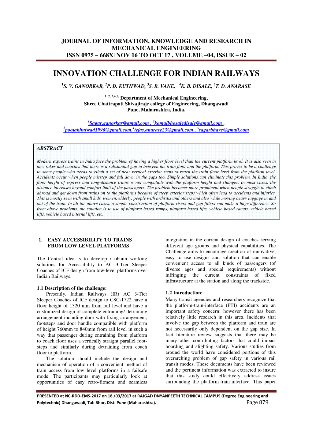 Innovation Challenge for Indian Railways