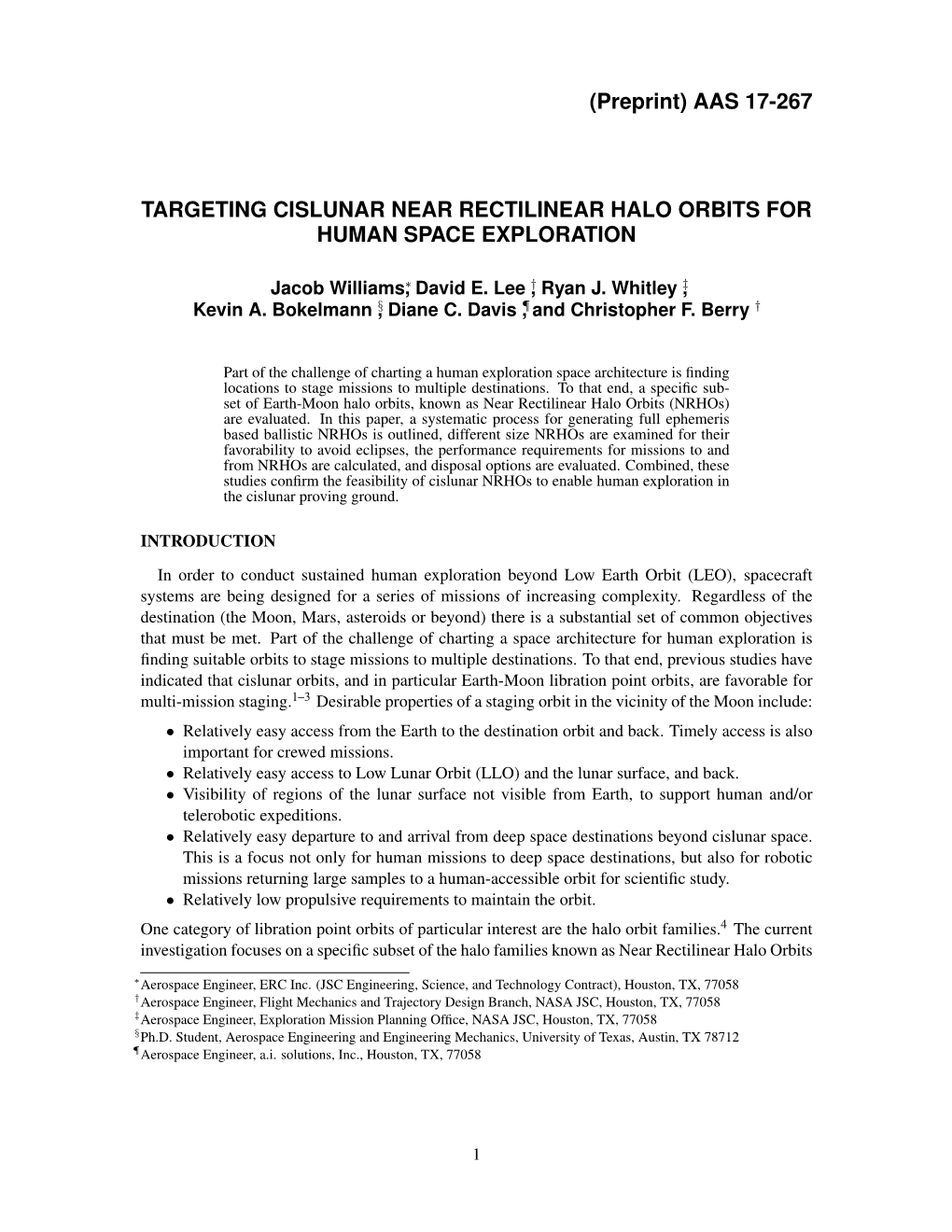 Aas 17-267 Targeting Cislunar Near Rectilinear Halo