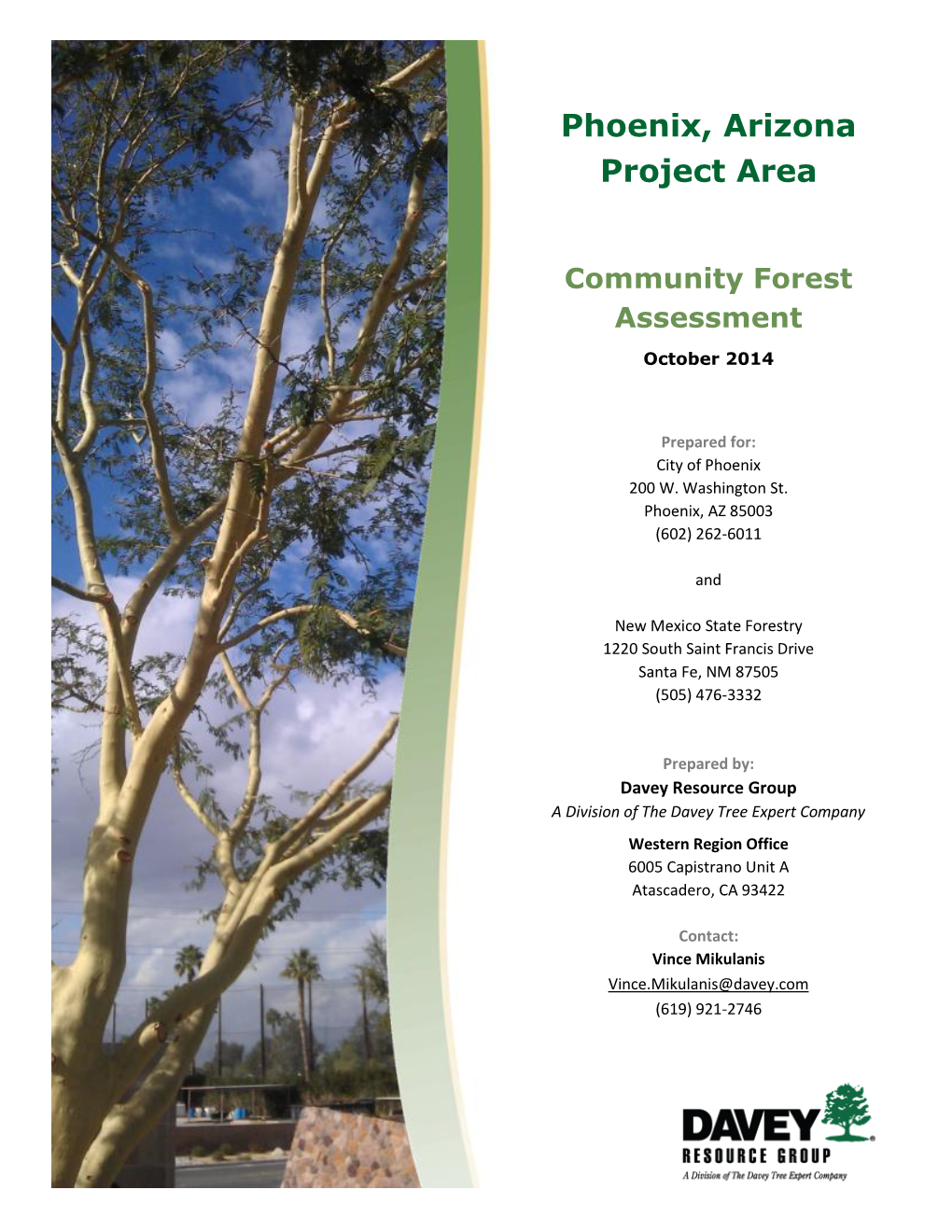 Phoenix, Arizona – Community Forest Assessment August 2014 Table of Contents