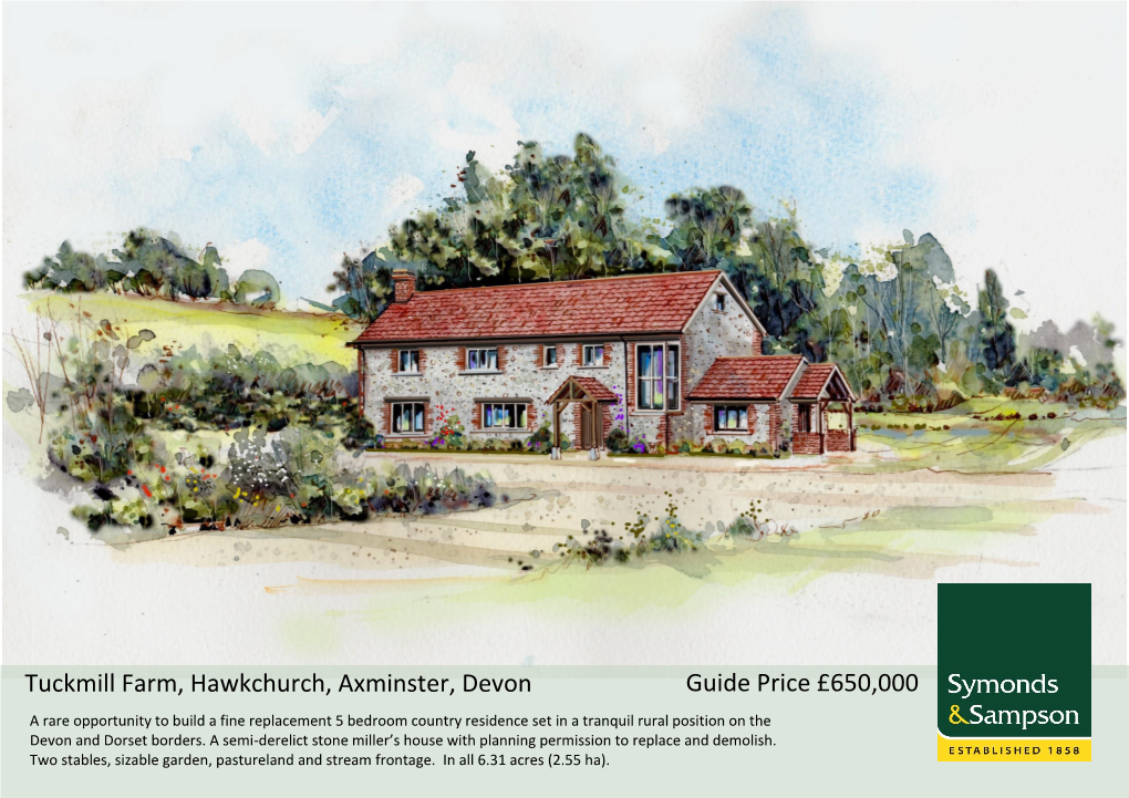 Tuckmill Farm, Hawkchurch, Axminster, Devon Guide Price £650,000