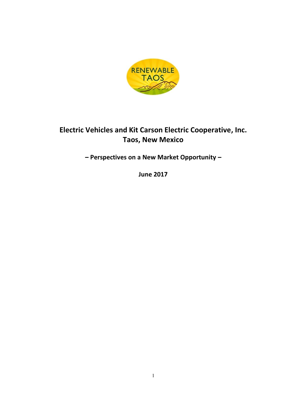 Electric Vehicles and Kit Carson Electric Cooperative, Inc. Taos, New Mexico