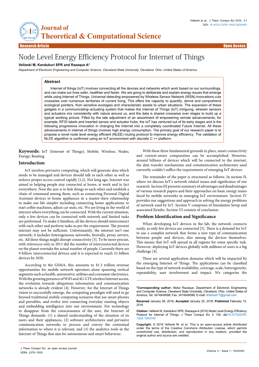 Node Level Energy Efficiency Protocol for Internet of Things