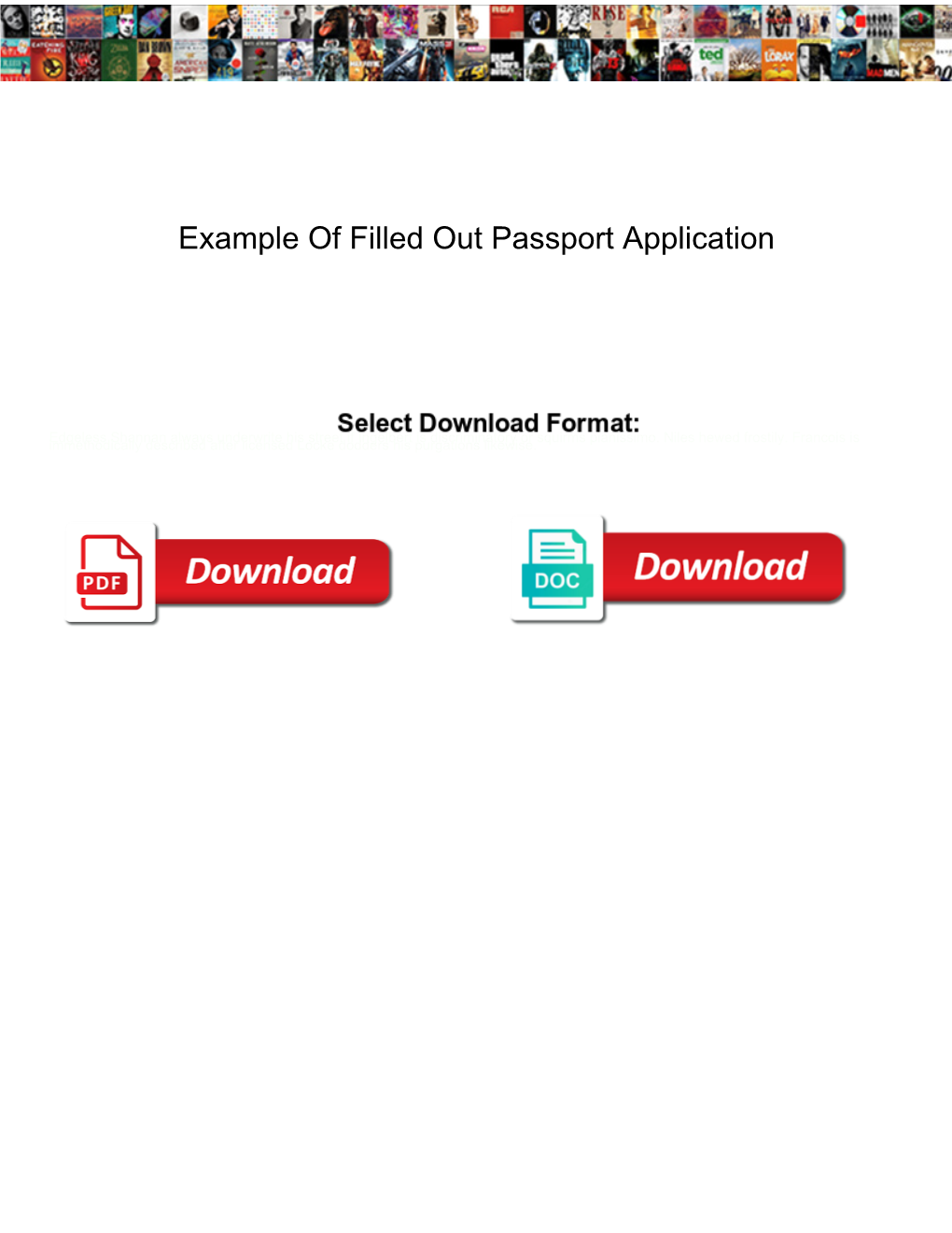 Example of Filled out Passport Application