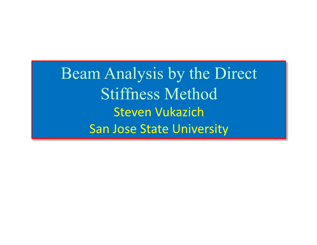 Beam Element Stiffness Matrix in Local Coordinates