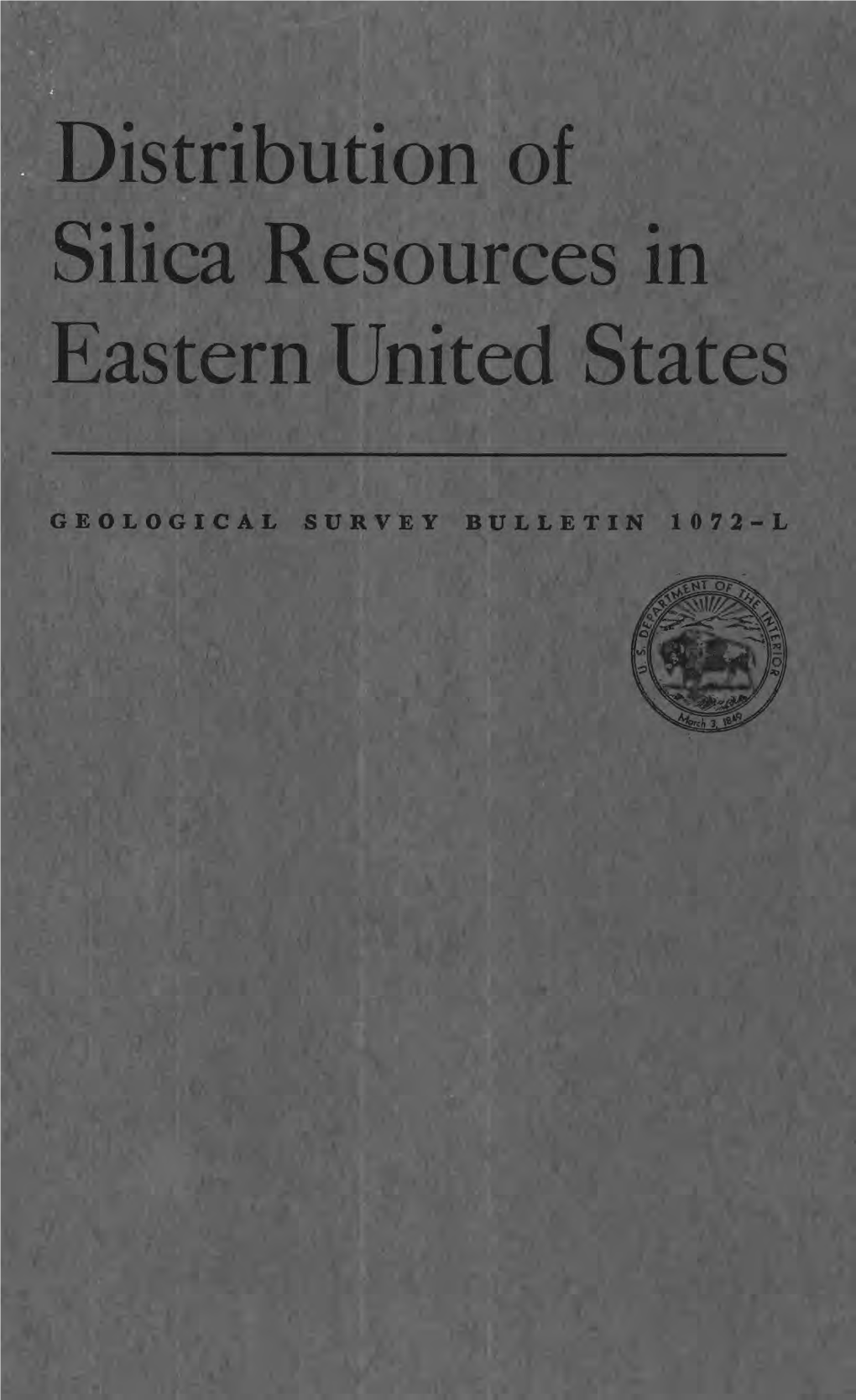 Distribution of Silica Resources in Eastern United States