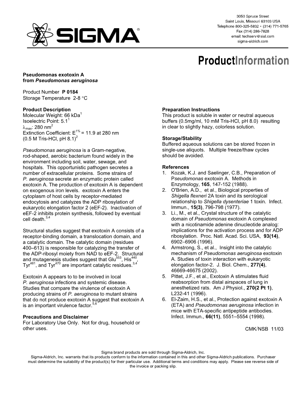 Pseudomonas Exotoxin€A from Pseudomonas