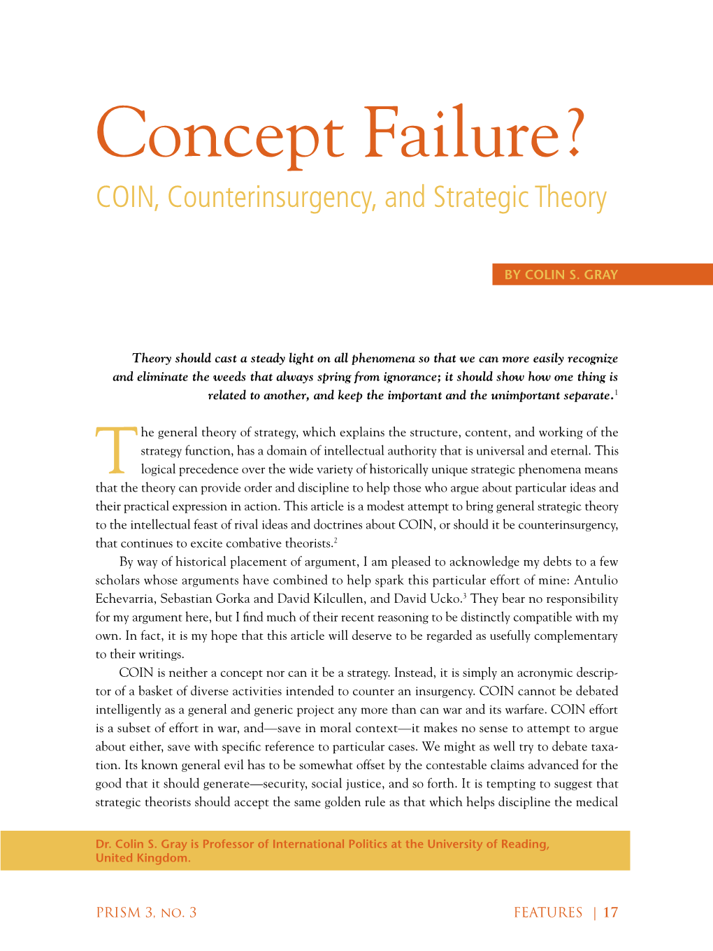 Concept Failure? COIN, Counterinsurgency, and Strategic Theory