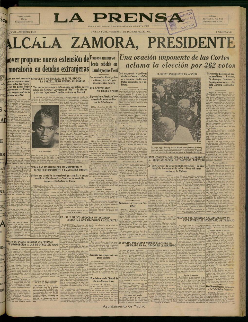 La Prensa La Siguien­ Zar La Votación Presidencial