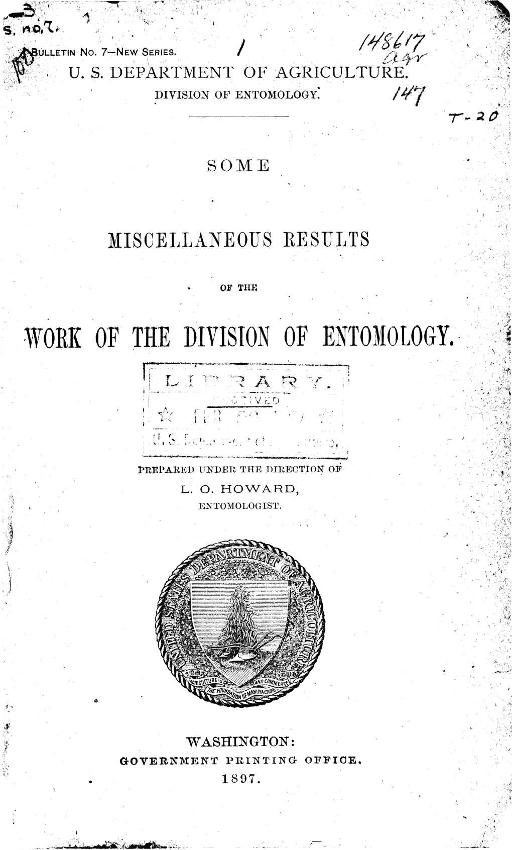 Work of the Division of Entomology