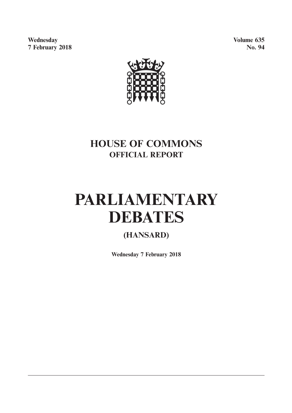 Whole Day Download the Hansard Record of the Entire Day in PDF Format. PDF File, 1.21