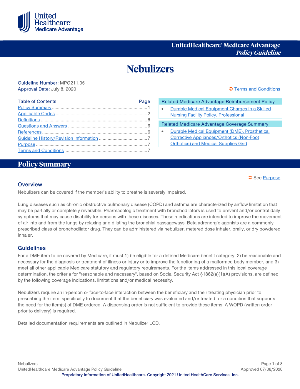 Nebulizers – Medicare Advantage Policy Guideline