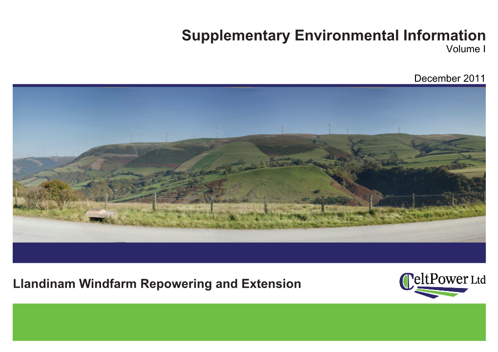 Supplementary Environmental Information Llandinam Windfarm