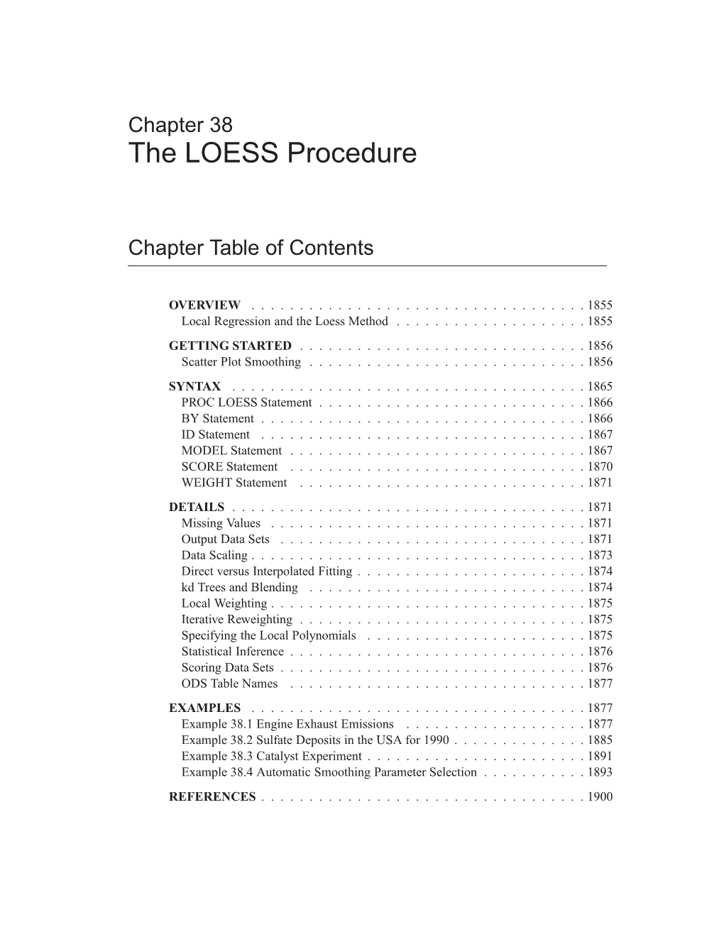 The LOESS Procedure