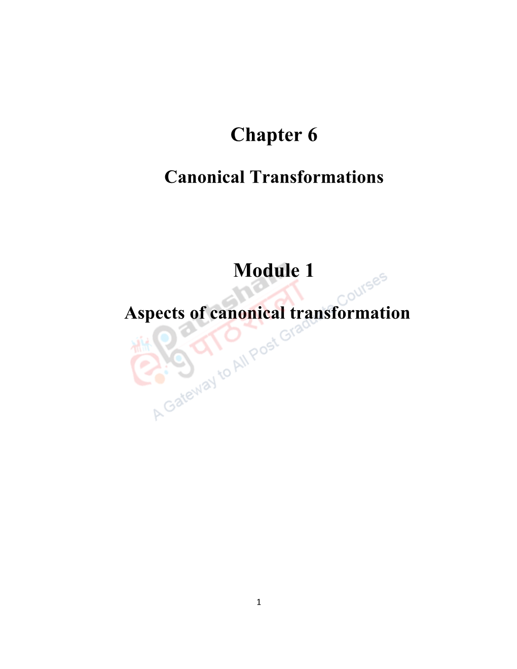 Canonical Transformations