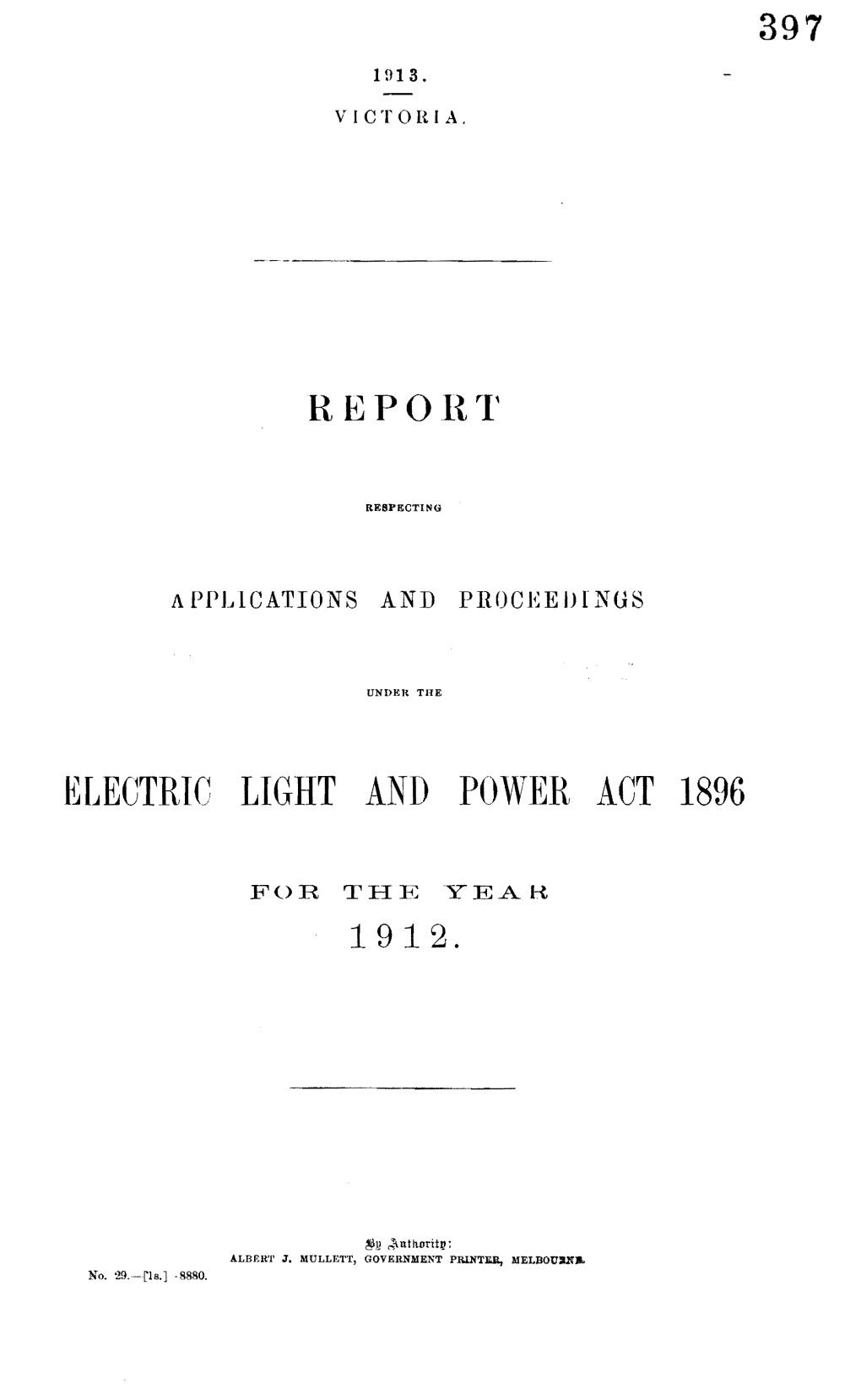 Electric Light and Power Act 1896