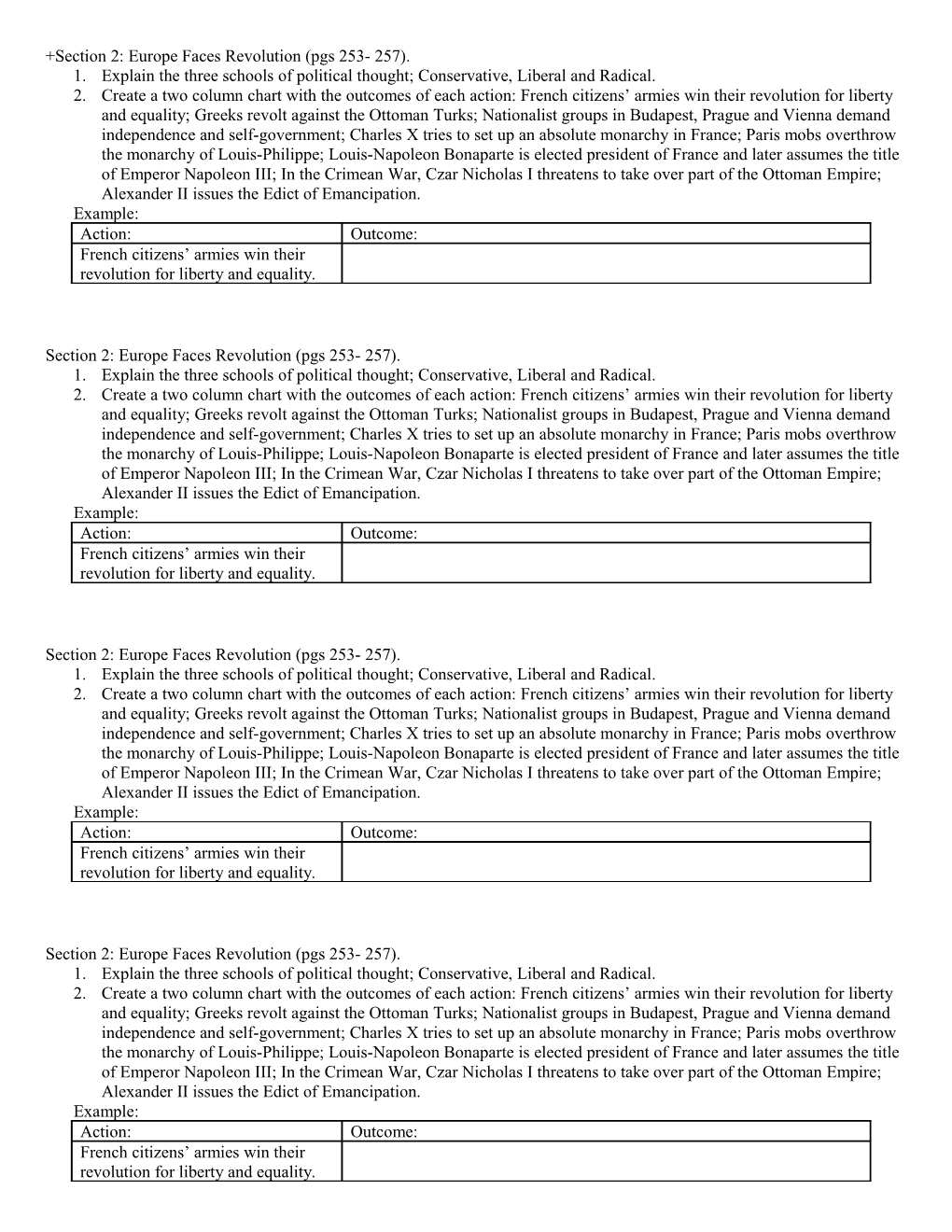 +Section 2: Europe Faces Revolution (Pgs 253- 257)