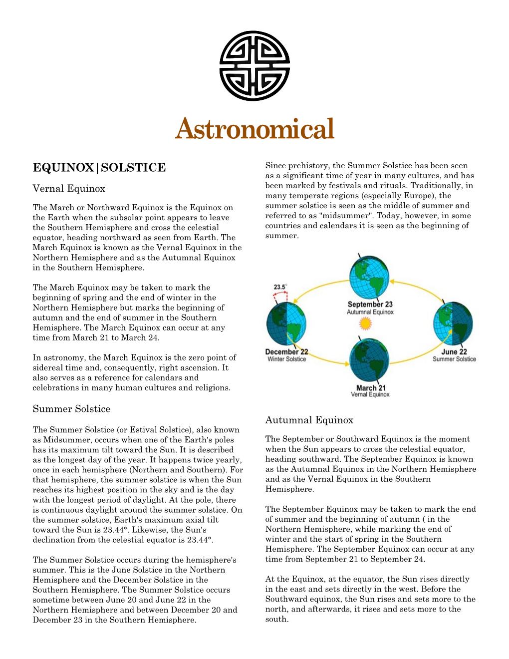 Equinox|Solstice