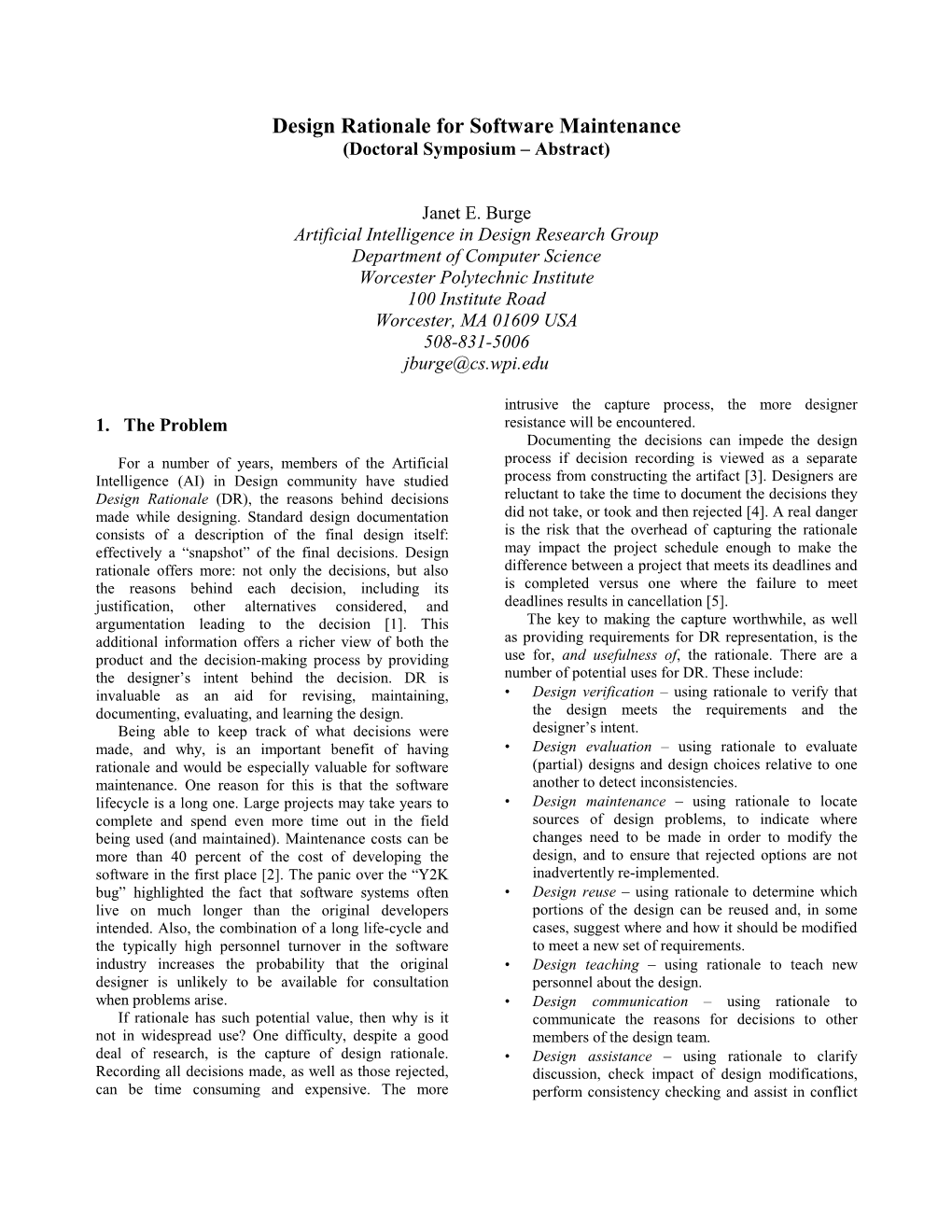 Design Rationale for Software Maintenance (Doctoral Symposium – Abstract)