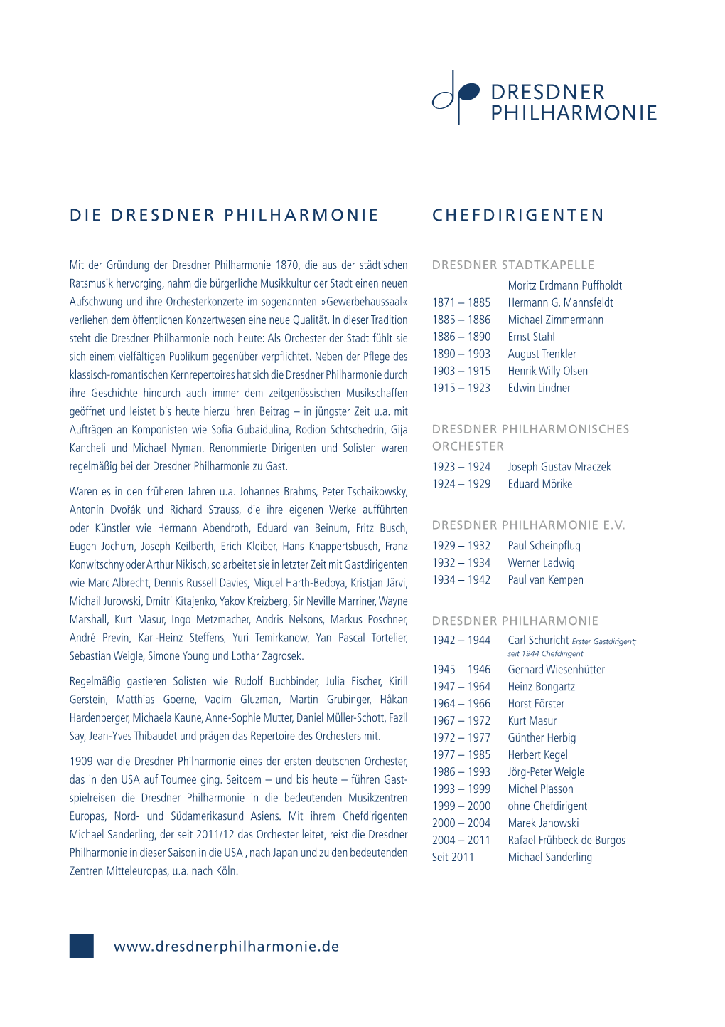 Chefdirigenten Die Dresdner Philharmonie