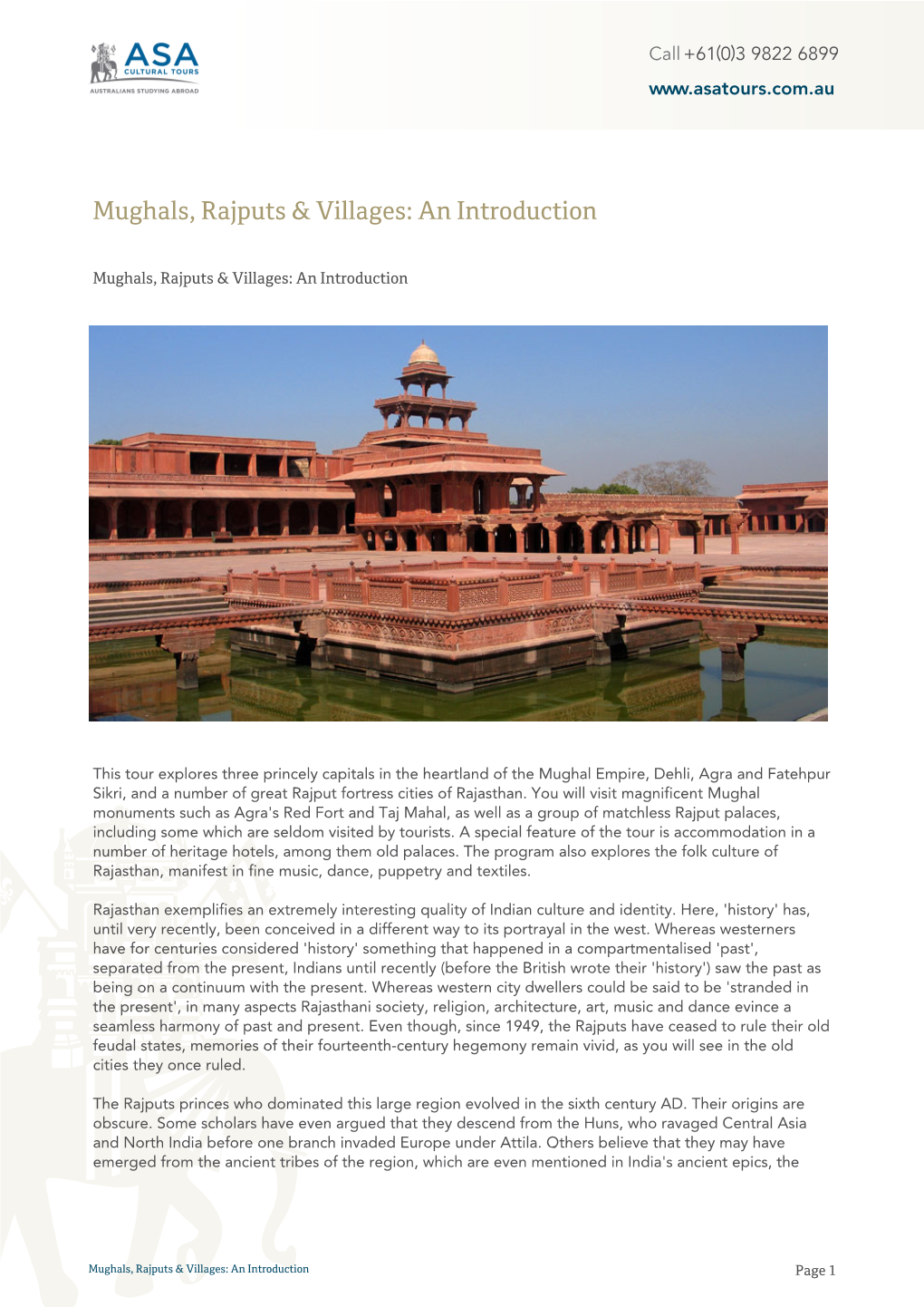 Mughals, Rajputs & Villages