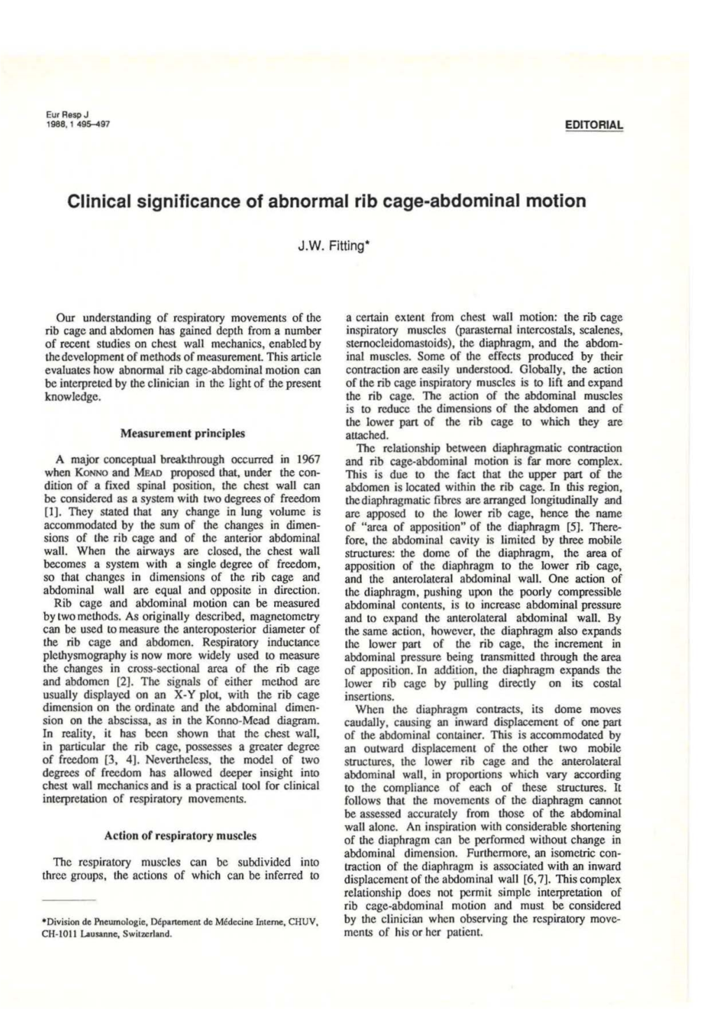 Clinical Significance of Abnormal Rib Cage-Abdominal Motion