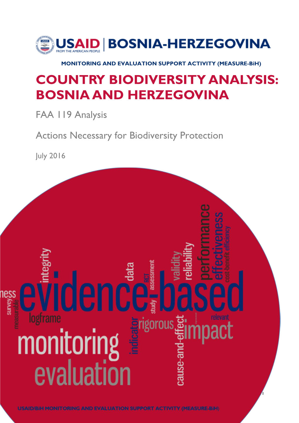 COUNTRY BIODIVERSITY ANALYSIS: BOSNIA and HERZEGOVINA FAA 119 Analysis