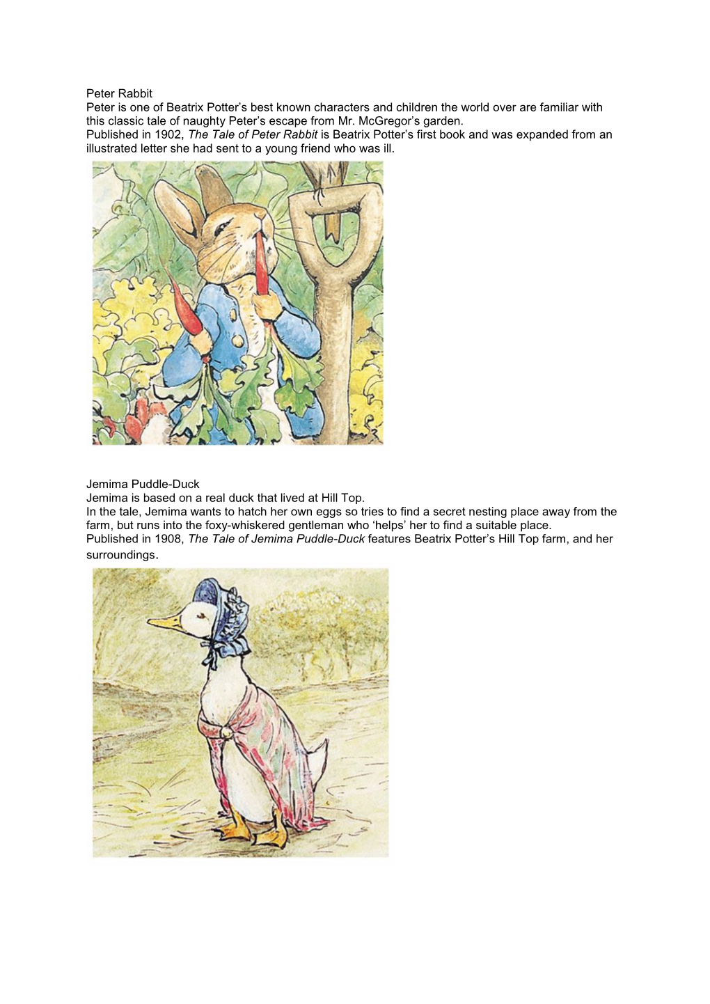 Peter Rabbit Peter Is One of Beatrix Potter's Best Known Characters And