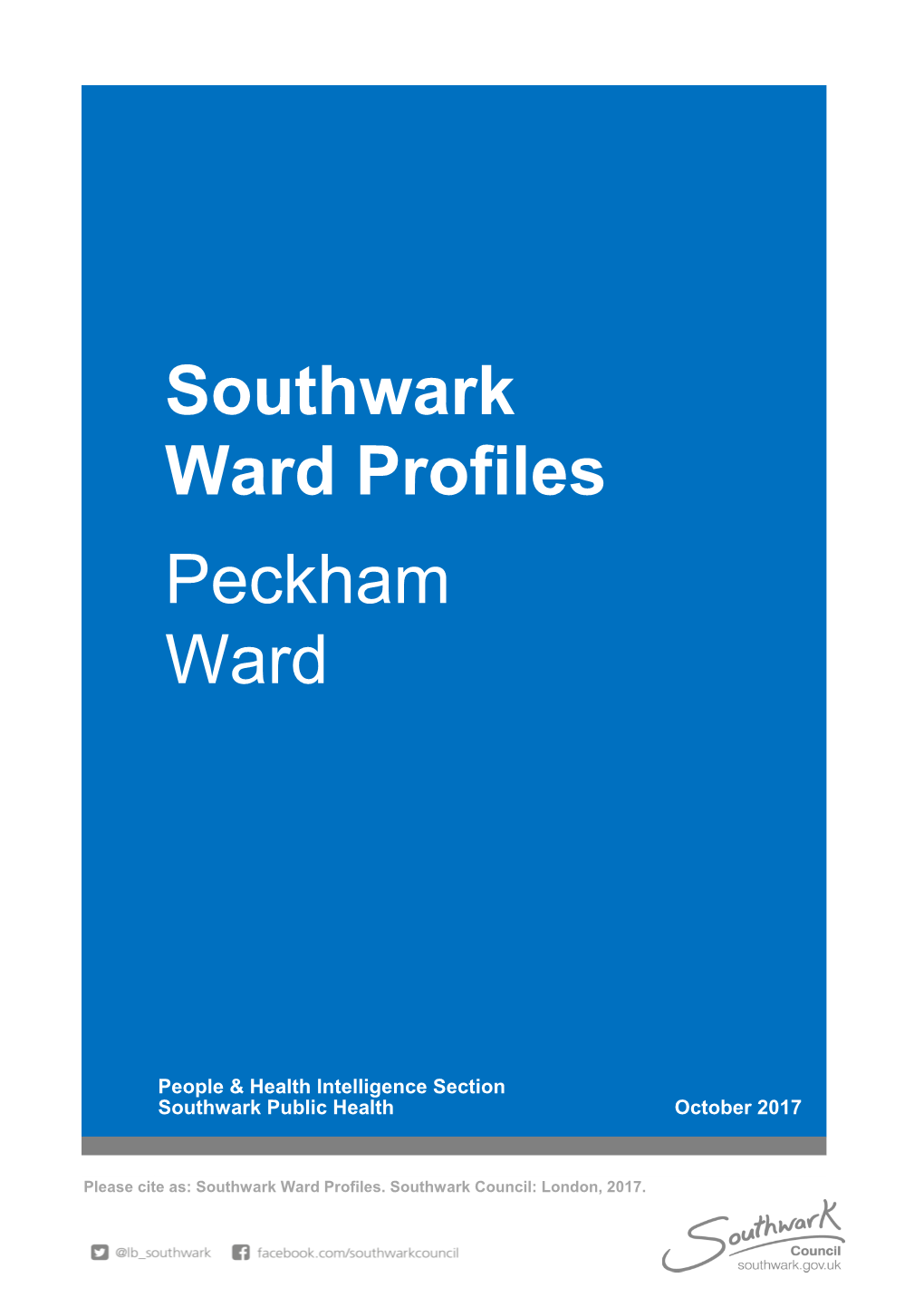 Peckham Southwark Ward Profiles Ward