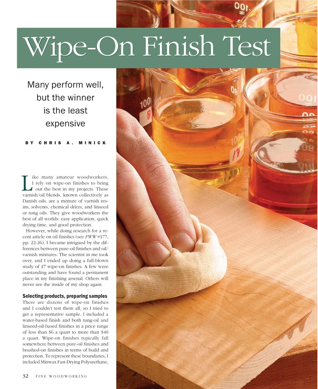 Wipe-On Finish Test