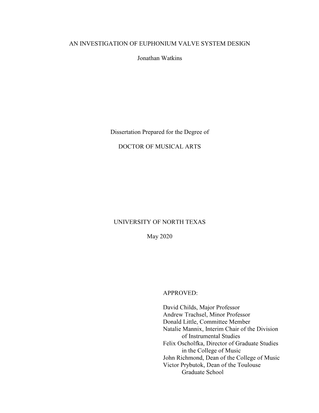 An Investigation of Euphonium Valve System Design