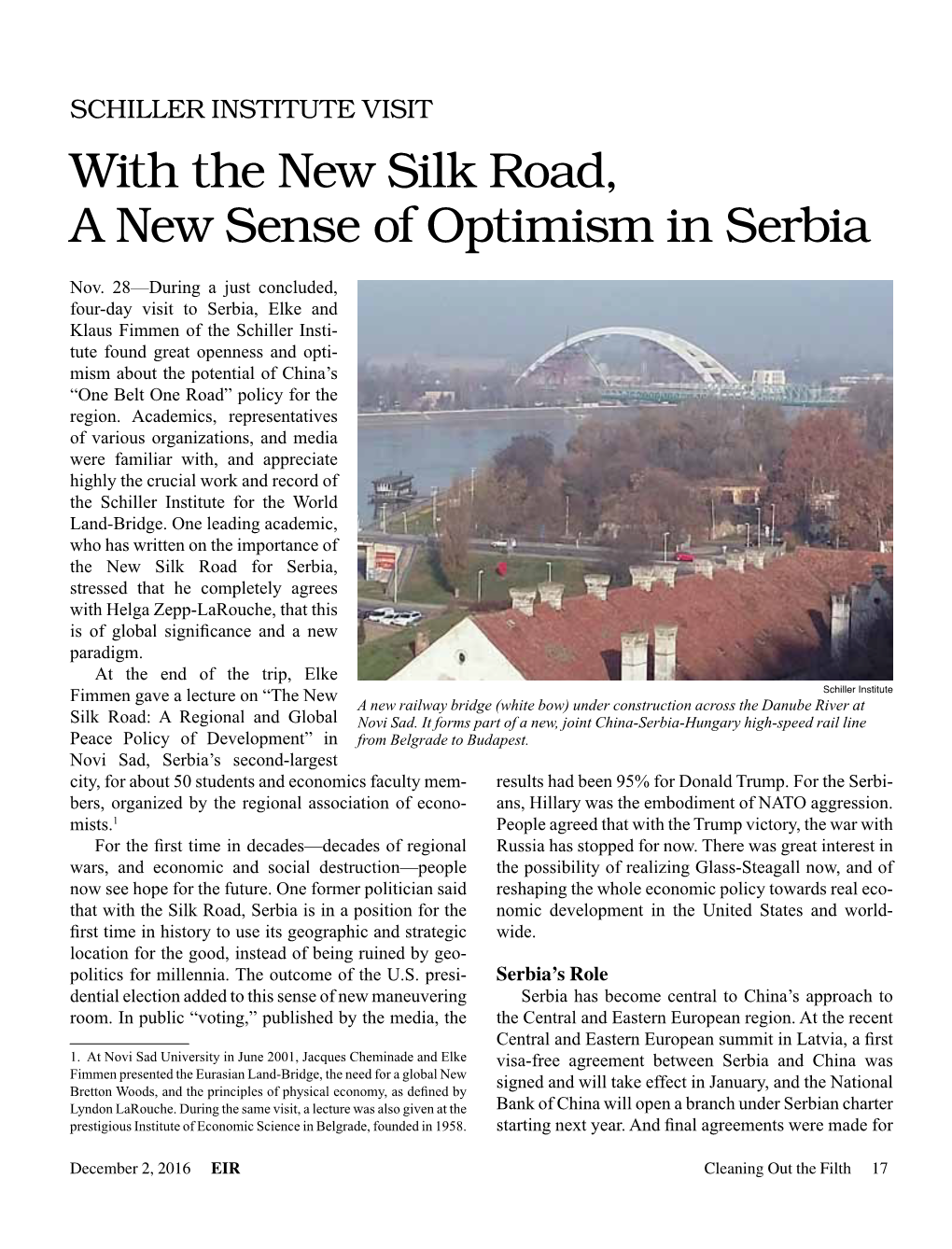 With the New Silk Road, a New Sense of Optimism in Serbia