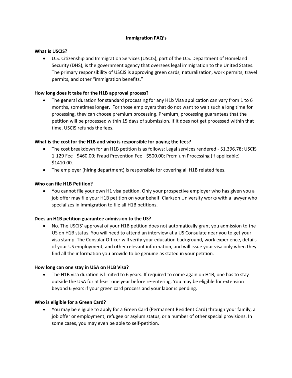 Immigration FAQ's What Is USCIS?