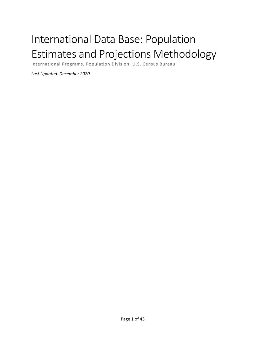 IDB Methodology Statement