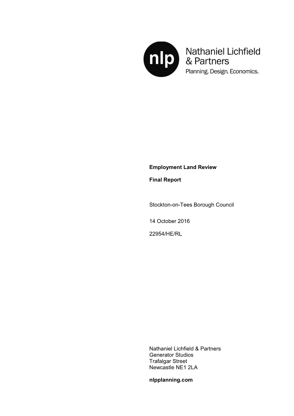Employment Land Review Final Report Stockton-On-Tees Borough
