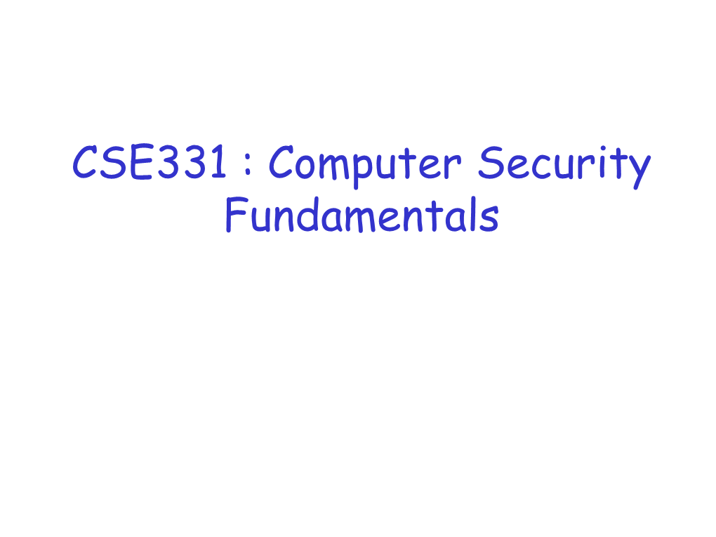 CSE331 : Computer Security Fundamentals Part I : Crypto (2)