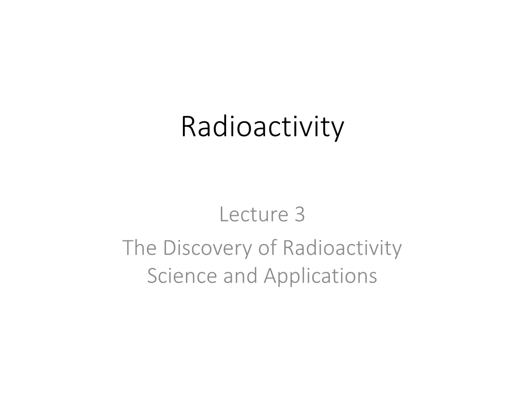 Radioactivity