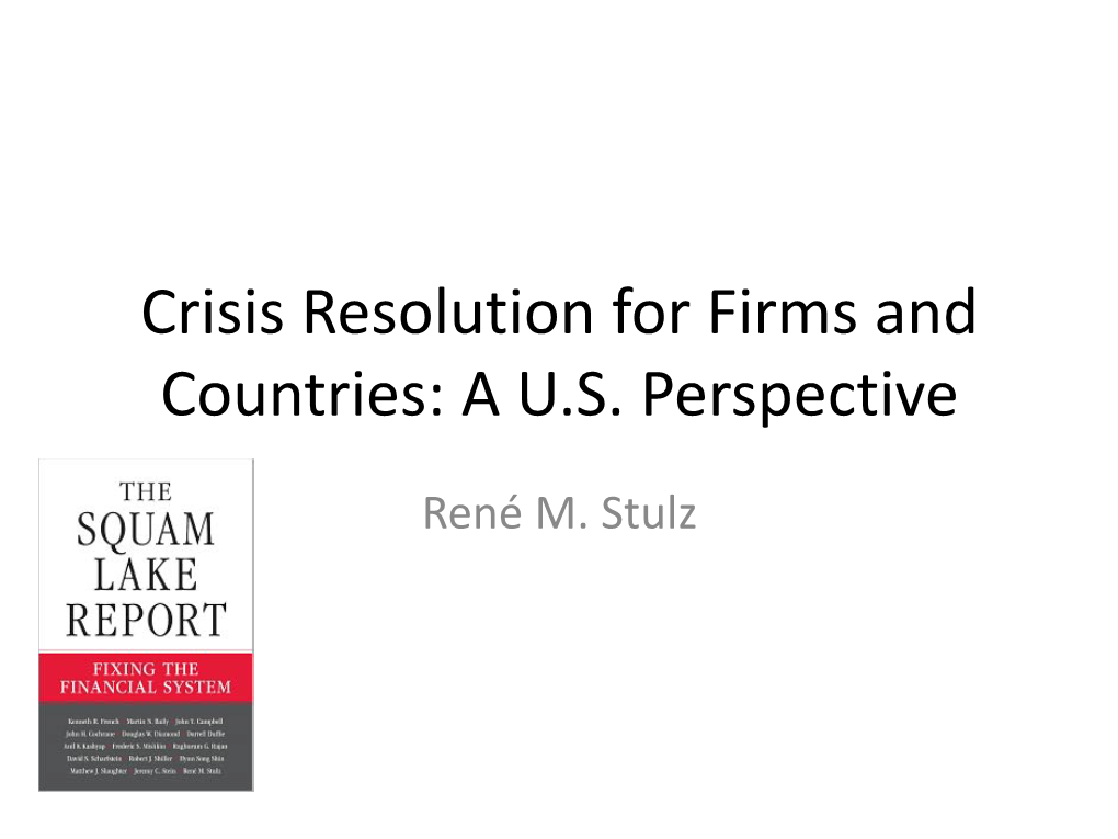 Crisis Resolution for Firms and Countries: a U.S