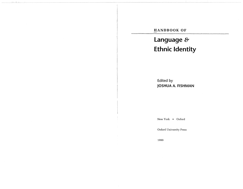 Language [7 Ethnic Identity