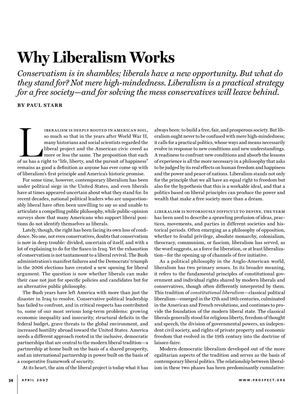 Why Liberalism Works Conservatism Is in Shambles; Liberals Have a New Opportunity