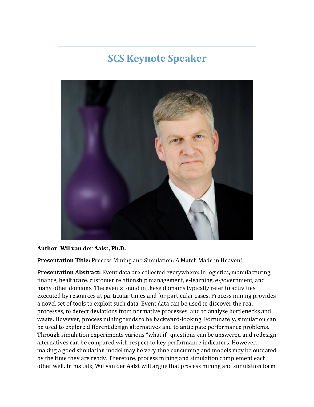 SCS Keynote Speaker