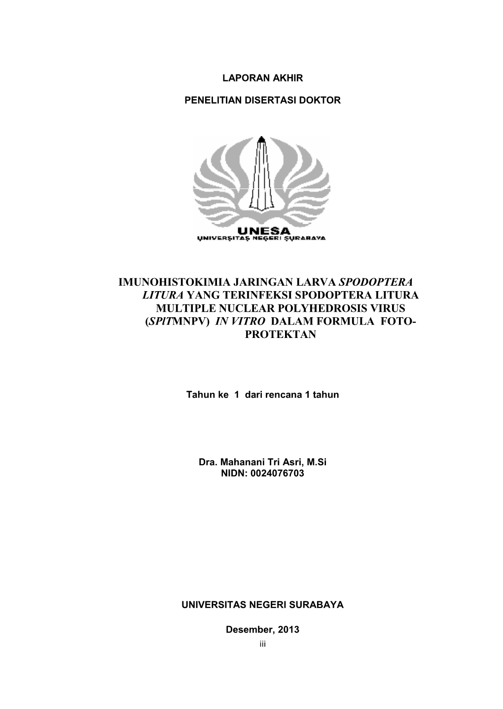 Penelitian: Imunohistokimia Jaringan Larva Spodoptera Litura