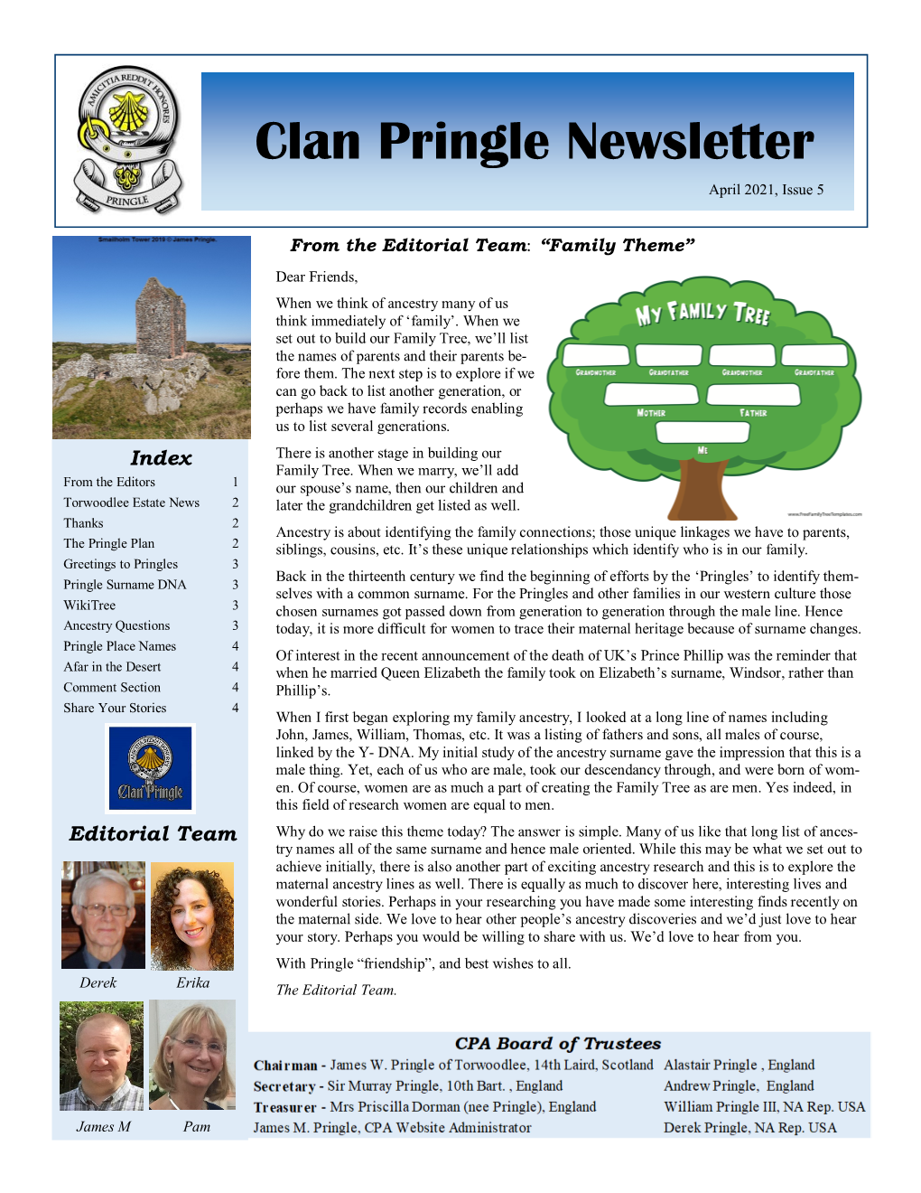 Clan Pringle Newsletter April 2021, Issue 5